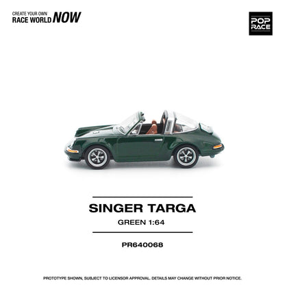 Pre-Order - 1:64 POP RACE Singer Targa Green PR640068 Stocks Due Sept / Oct