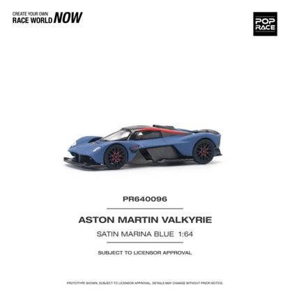 Aston Martin Valkyrie Satin Marina Blue 1:64 Pop Race Model Car (PR640096)