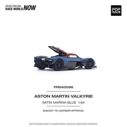 Aston Martin Valkyrie Satin Marina Blue 1:64 Pop Race Model Car (PR640096)