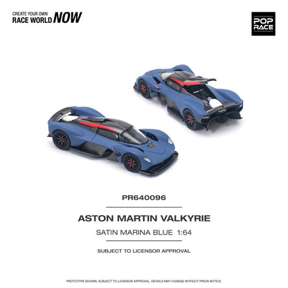 Aston Martin Valkyrie Satin Marina Blue 1:64 Pop Race Model Car (PR640096)