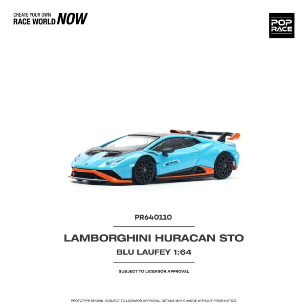 1/64 POP RACE PR640110 LAMBORGHINI HURACAN STO BLU LAUFEY/ARANCIO XANTO