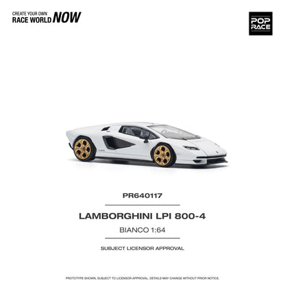 Lamborghini Countach LPI 800-4 Bianco Siderale 1:64 Pop Race Model Car (PR640117)