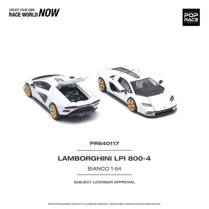 Lamborghini Countach LPI 800-4 Bianco Siderale 1:64 Pop Race Model Car (PR640117)