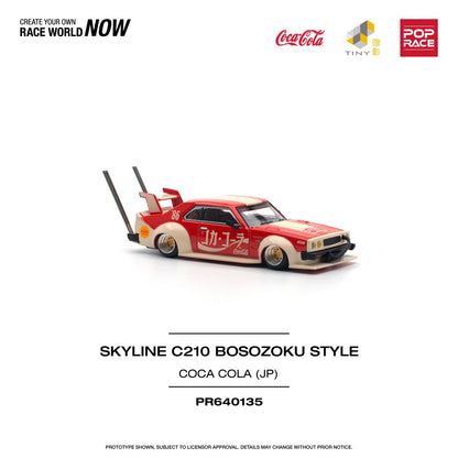 Nissan Skyline C210 Kaido Racer (Bosozoku Style) Coca-Cola JP 1:64 Pop Race Model Car (PR640135)