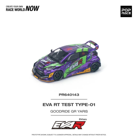 Available to Order from Supplier – 1:64 POP RACE Eva Rt Test Type-01 Goodride Gr Toyota Yaris - PR640143