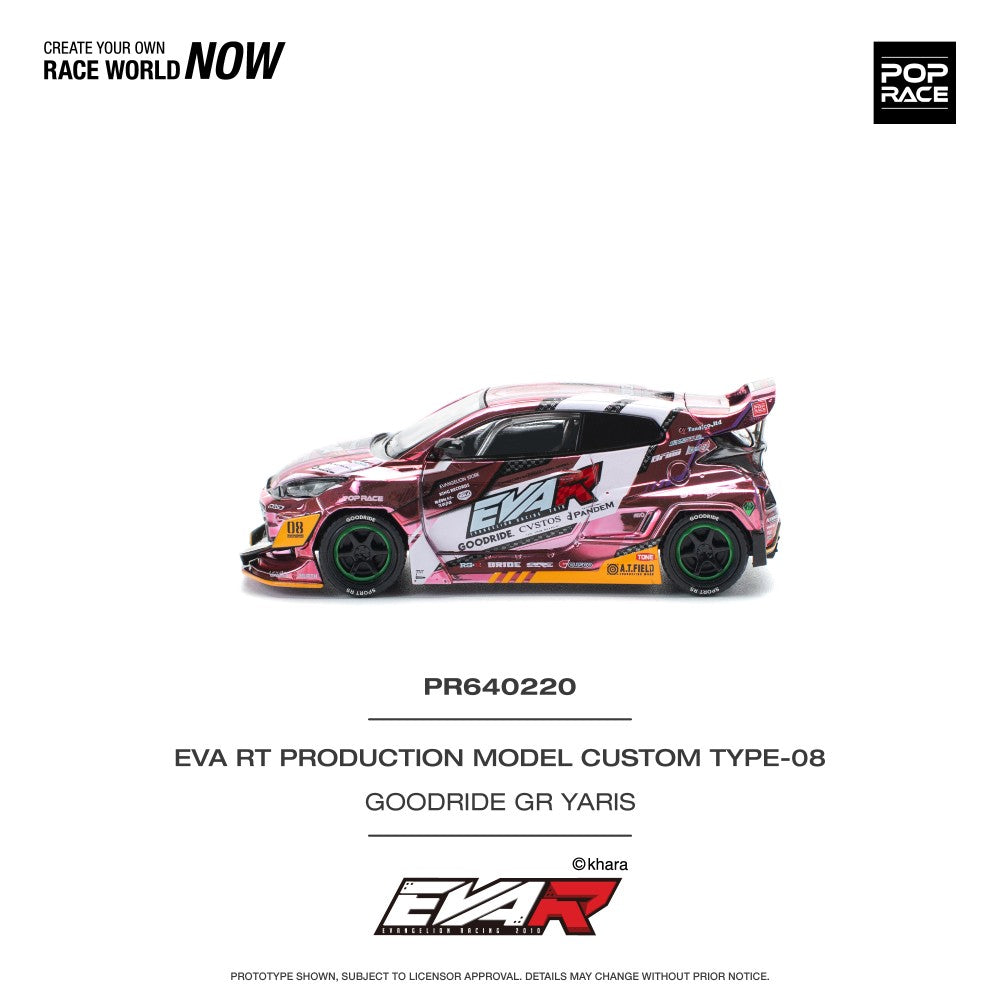 Toyota Eva Rt Production Model Custom TYPE-08 Goodride GR Yaris 1:64 Pop Race Model Car (PR640220)