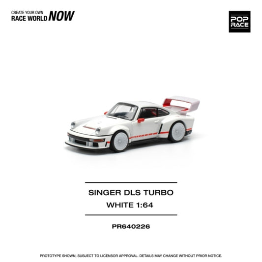 PRE ORDER STOCKS DUE MAY / JUNE 2025 1:64 POP RACE PR640226 SINGER DLS TURBO (TRACK) WHITE