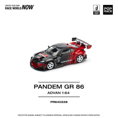 Toyota Pandem GR86 ADVAN 1:64 Pop Race Model Car (PR640228)
