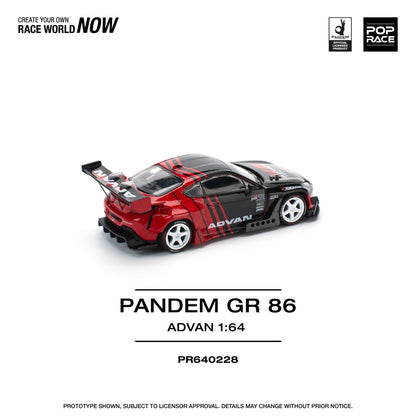Toyota Pandem GR86 ADVAN 1:64 Pop Race Model Car (PR640228)
