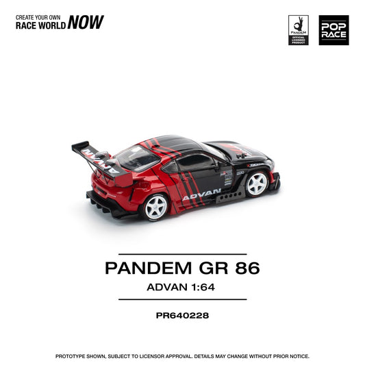 Toyota Pandem GR86 ADVAN 1:64 Pop Race Model Car (PR640228)