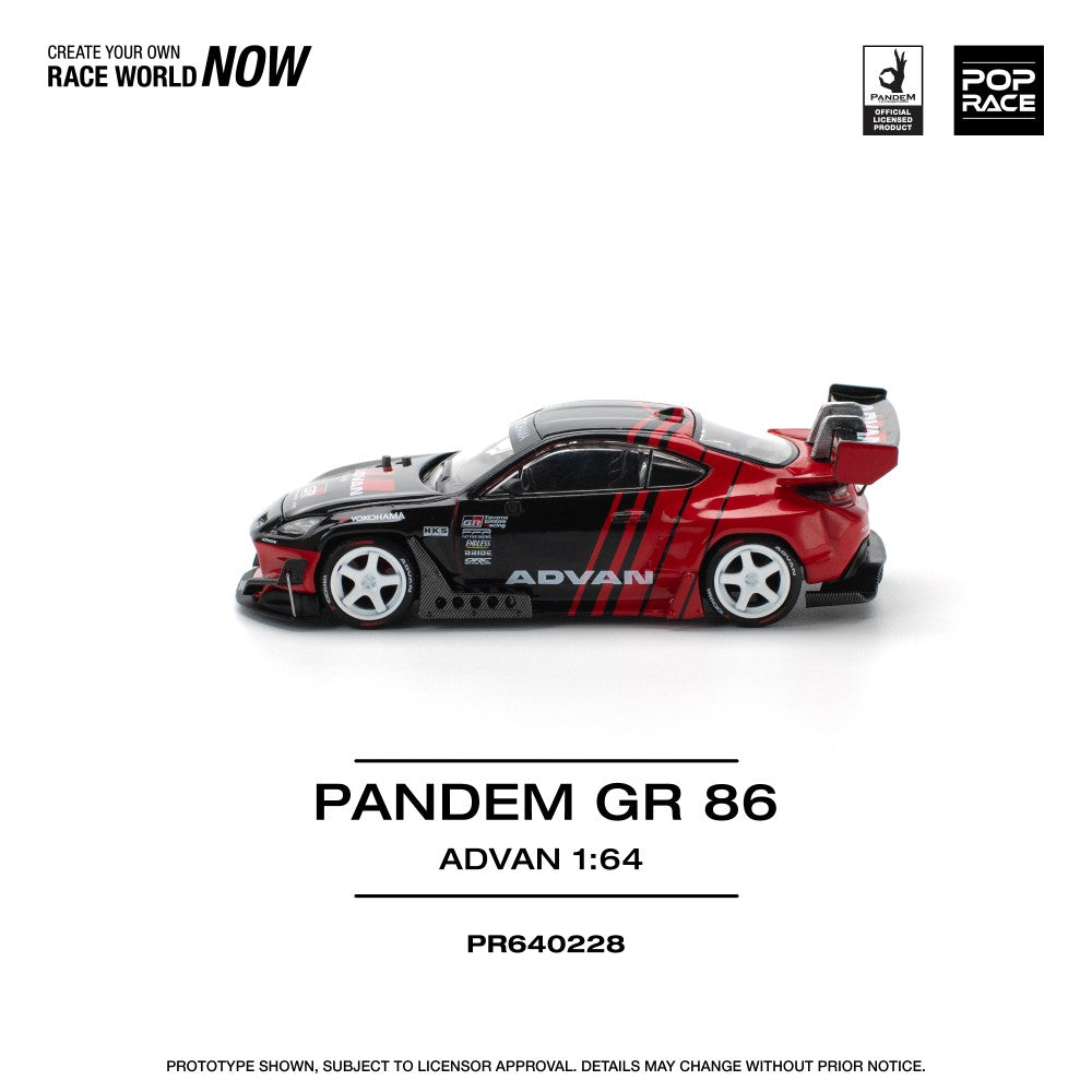 Toyota Pandem GR86 ADVAN 1:64 Pop Race Model Car (PR640228)