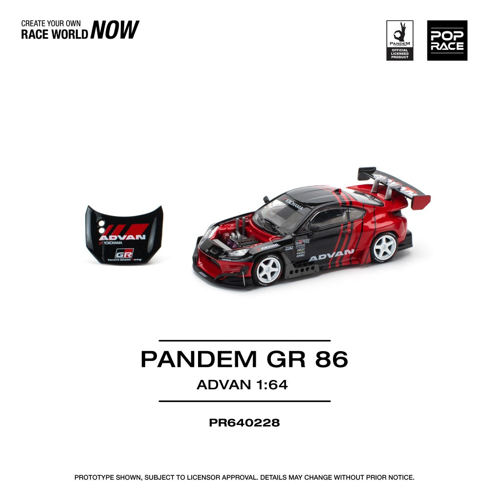 Toyota Pandem GR86 ADVAN 1:64 Pop Race Model Car (PR640228)