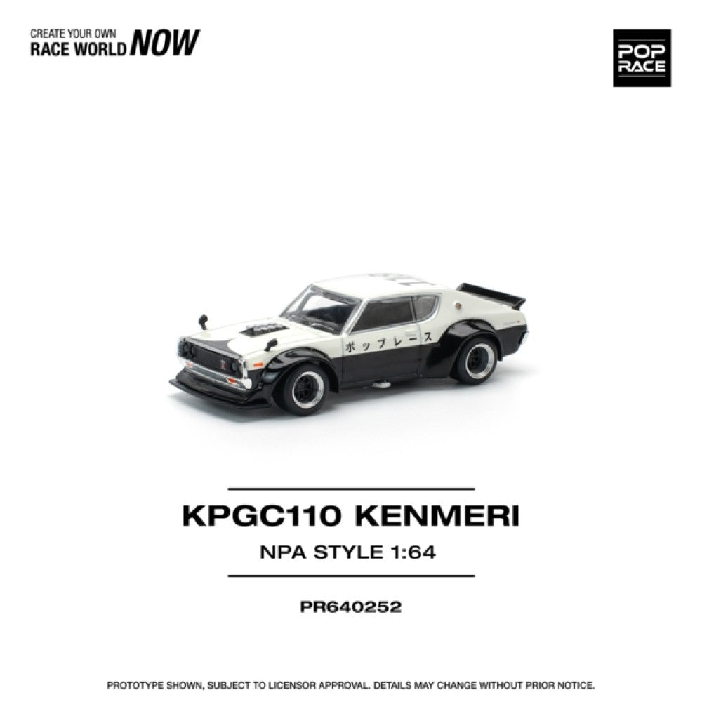 PRE ORDER STOCKS DUE SEPTEMBER / OCTOBER 2025 1/64 POP RACE PR640252 NISSAN SKYLINE GT-R V8 DRIFT (KENMERI) - NPA STYLE