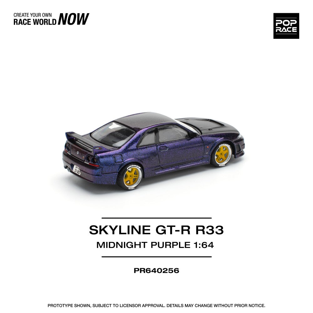 Nissan Skyline GT-R R33 NISMO Midnight Purple 1:64 Pop Race Model Car (PR640256)
