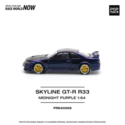 Nissan Skyline GT-R R33 NISMO Midnight Purple 1:64 Pop Race Model Car (PR640256)