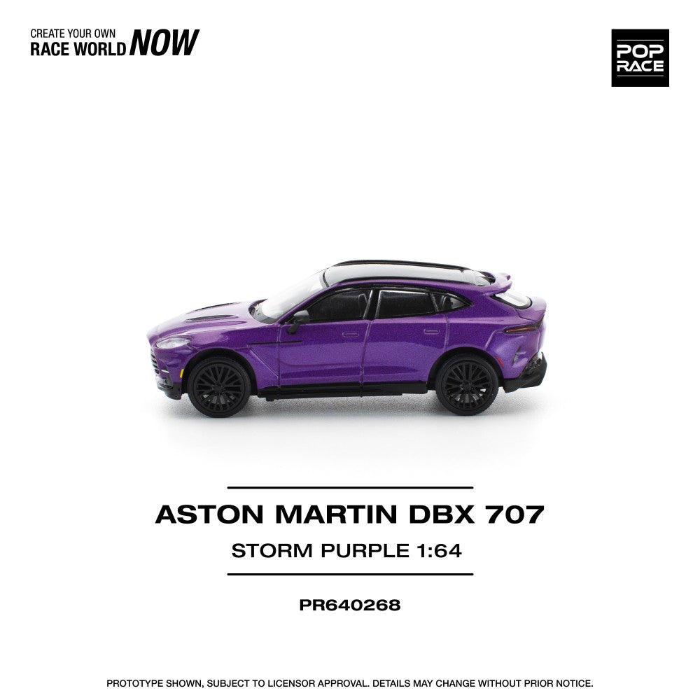 Aston Martin Dbx 707 Storm Purple 1:64 Pop Race Model Car (PR640268)
