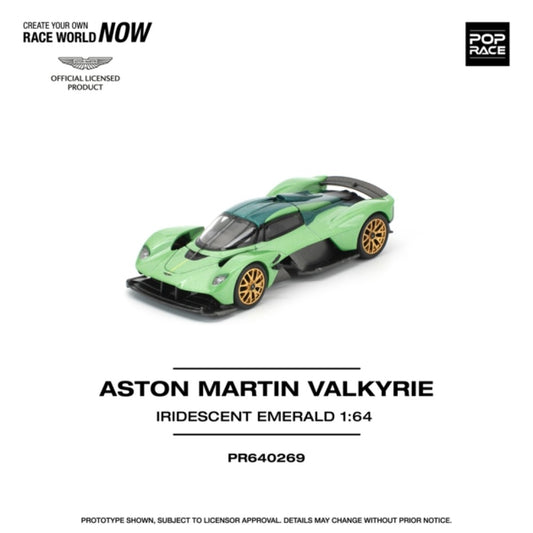 PRE ORDER STOCKS DUE NOVEMBER / DECEMBER 2025 1:64 POP RACE PR640269 ASTON MARTIN VALKYRIE - IRIDESCENT EMERALD