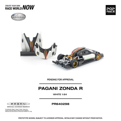 Pre-Order – Pagani Zonda R White 1:64 Pop Race Model Car (PR640298) Stocks Due Oct / Nov 2026