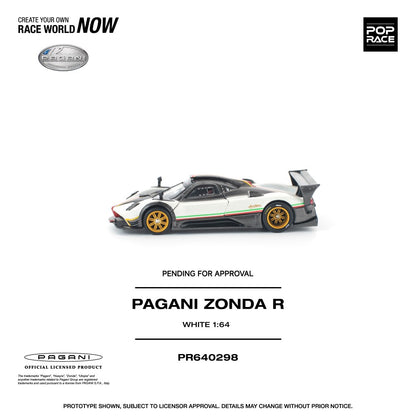 Pre-Order – Pagani Zonda R White 1:64 Pop Race Model Car (PR640298) Stocks Due Oct / Nov 2026