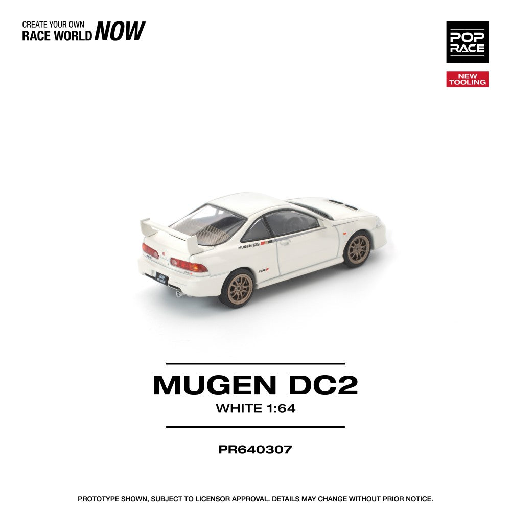Pre-Order – Honda MUGEN Dc2 White New Tooling 1:64 Pop Race Model Car (PR640307) Stocks Due Oct / Nov 2026