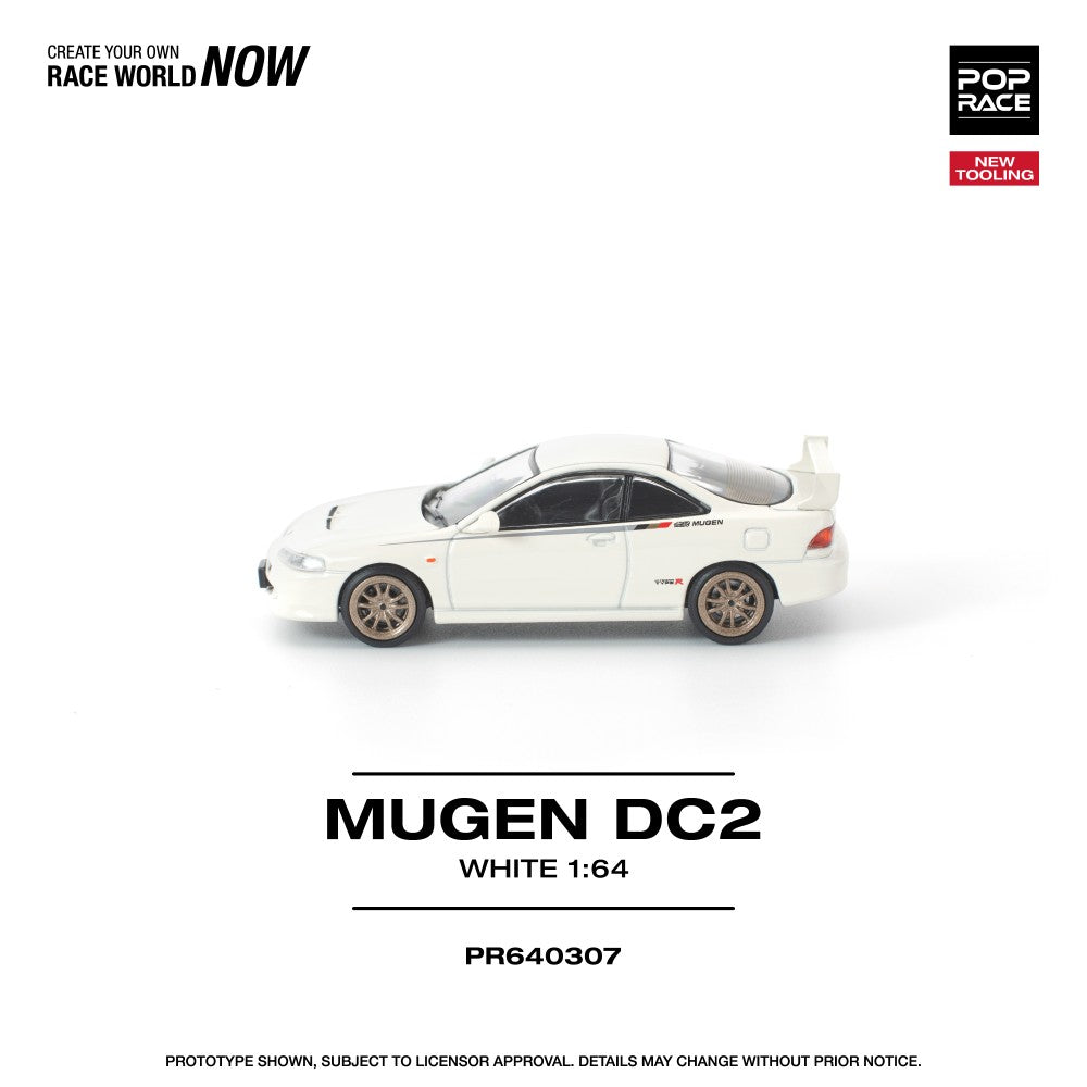 Pre-Order – Honda MUGEN Dc2 White New Tooling 1:64 Pop Race Model Car (PR640307) Stocks Due Oct / Nov 2026