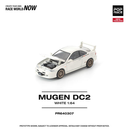 Pre-Order – Honda MUGEN Dc2 White New Tooling 1:64 Pop Race Model Car (PR640307) Stocks Due Oct / Nov 2026