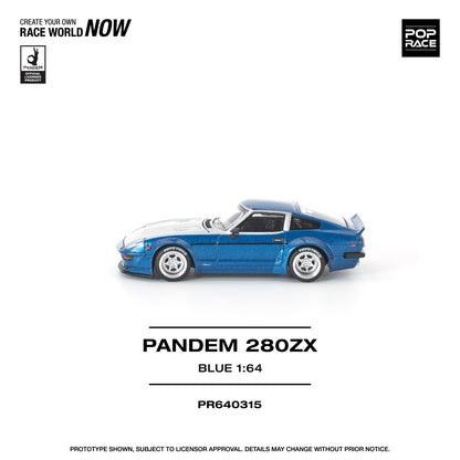 Pre-Order - 1:64 Pop Race Pandem Nissan 280ZX Blue PR640315 Stocks Due Oct / Nov 2026