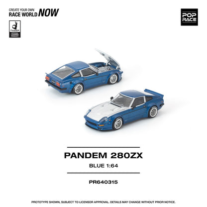 Pre-Order - 1:64 Pop Race Pandem Nissan 280ZX Blue PR640315 Stocks Due Oct / Nov 2026