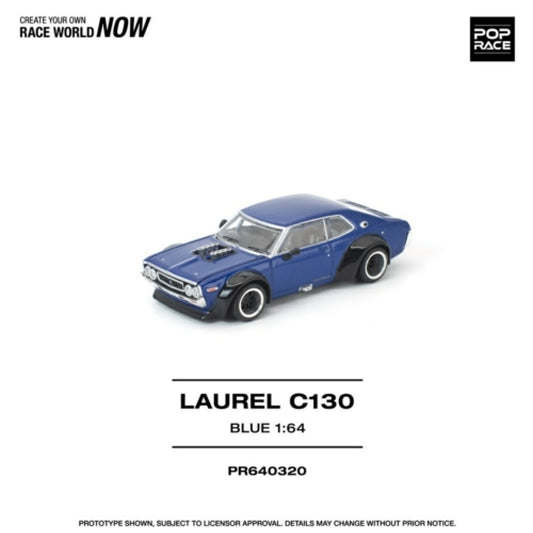 Pre-Order - 1:64 Pop Race Datsun Laurel C 130 Blue PR640320 Stocks Due Oct / Nov 2026