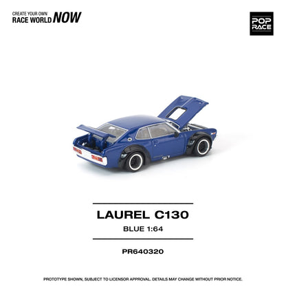 Pre-Order - 1:64 Pop Race Datsun Laurel C 130 Blue PR640320 Stocks Due Oct / Nov 2026