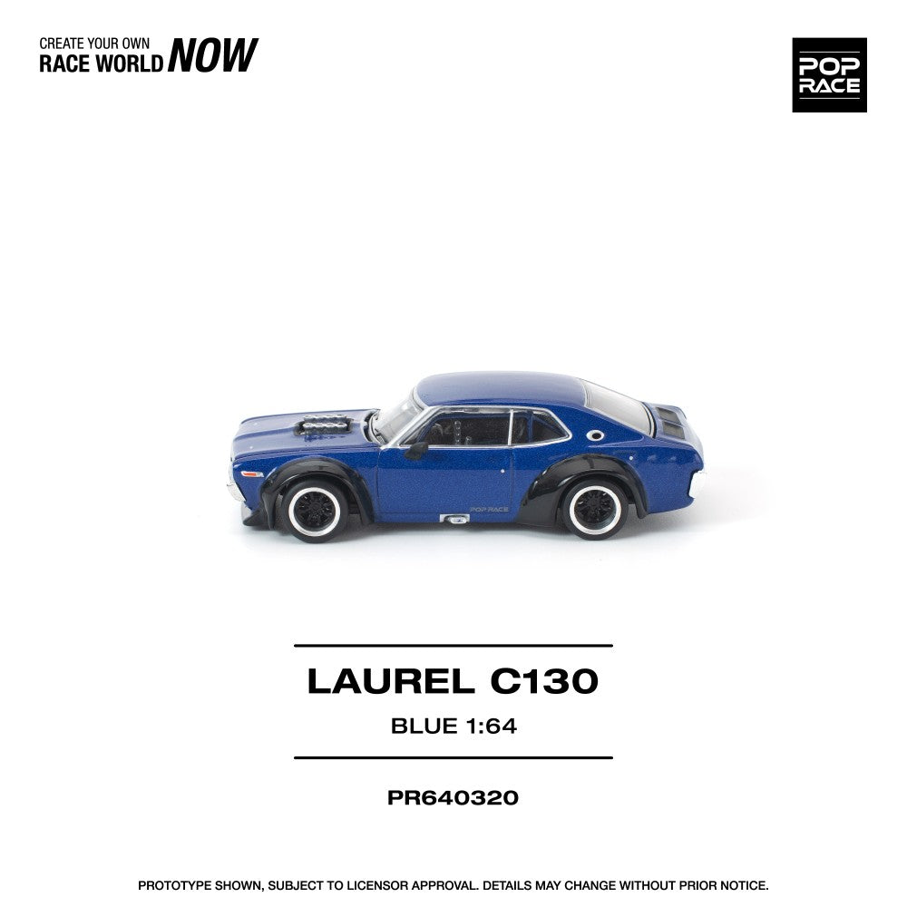 Pre-Order - 1:64 Pop Race Datsun Laurel C 130 Blue PR640320 Stocks Due Oct / Nov 2026
