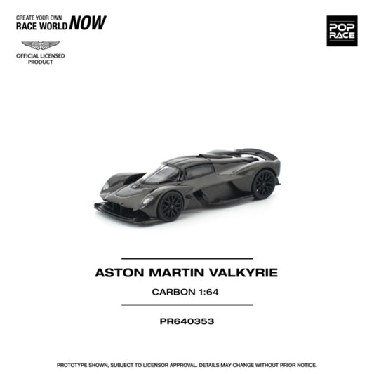 PRE ORDER STOCKS DUE JANUARY / FEBRUARY 2026 1:64 POP RACE PR640353 ASTON MARTIN VALKYRIE CARBON EDITION