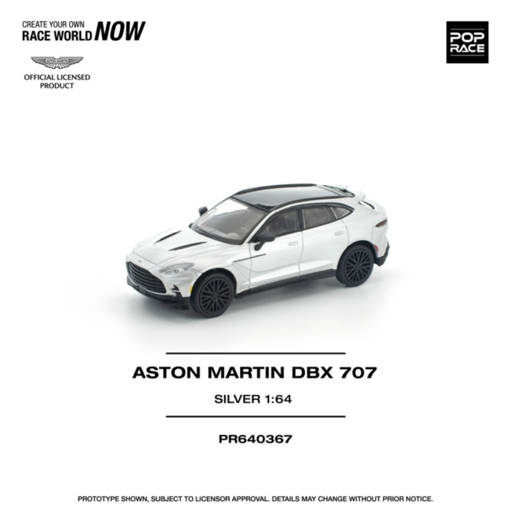 Pre-Order - 1:64 POP RACE Aston Martin DBX 707 Silver PR640367 Stocks Due Sept / Oct