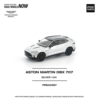 Pre-Order - 1:64 POP RACE Aston Martin DBX 707 Silver PR640367 Stocks Due Sept / Oct