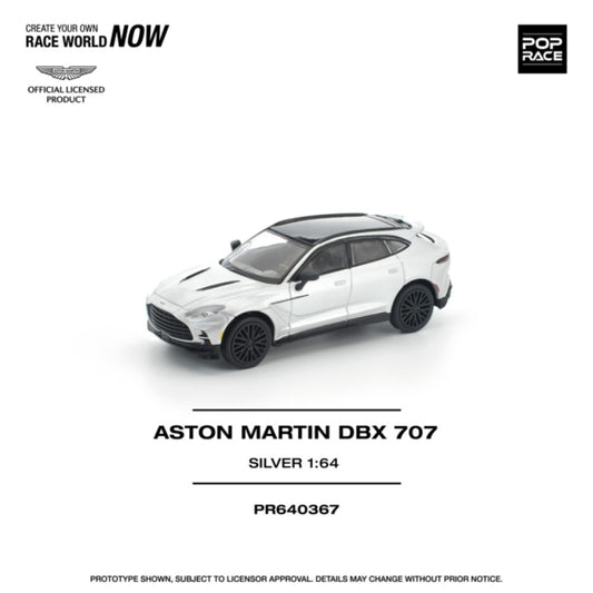 Pre-Order - 1:64 POP RACE Aston Martin DBX 707 Silver PR640367 Stocks Due Sept / Oct