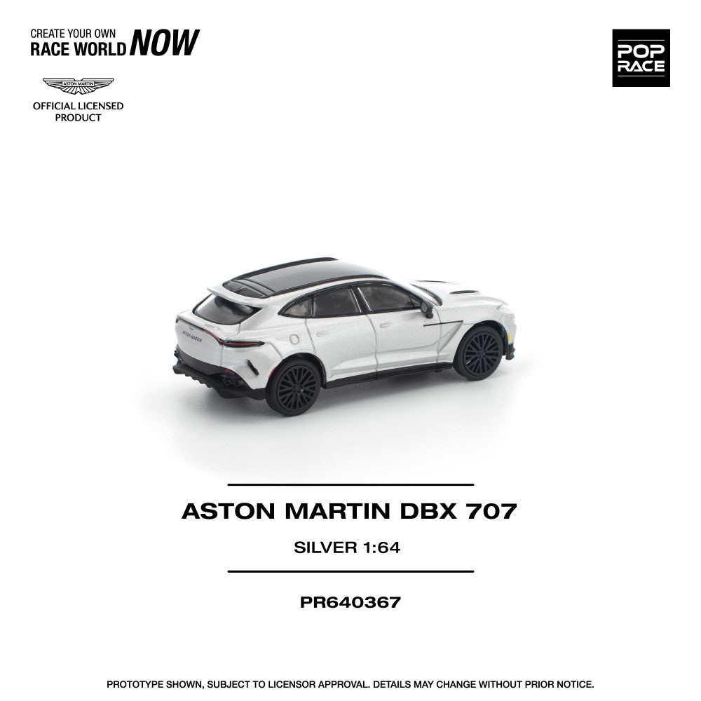 Pre-Order - 1:64 POP RACE Aston Martin DBX 707 Silver PR640367 Stocks Due Sept / Oct