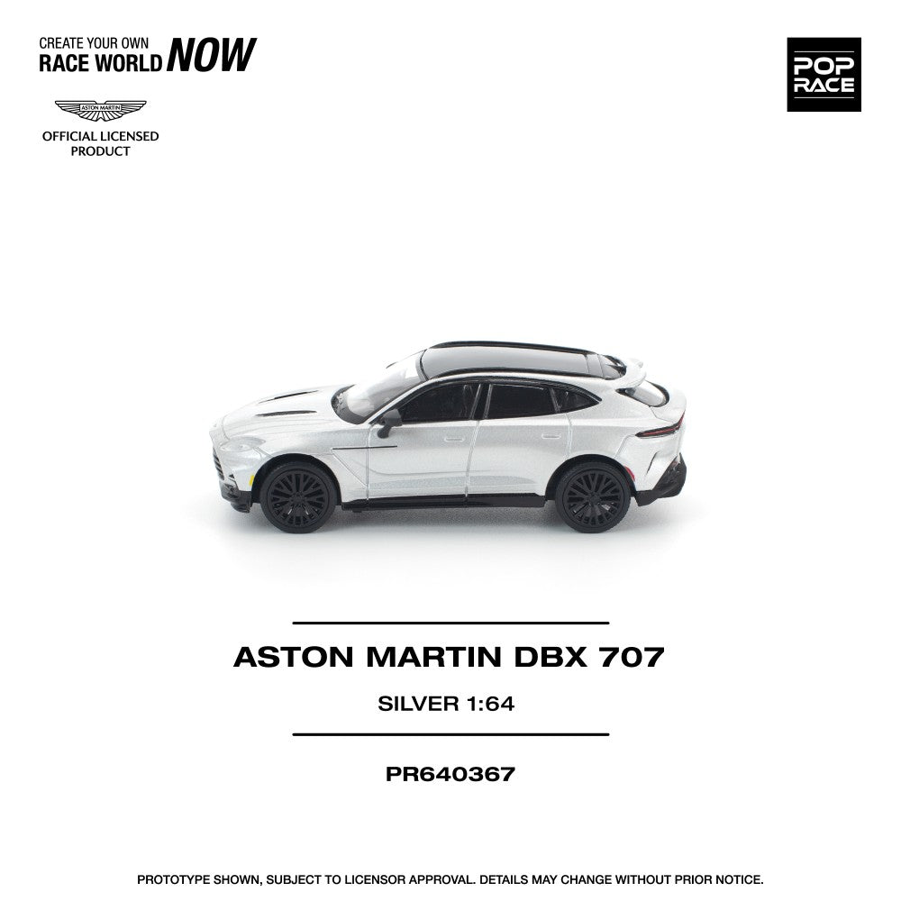 Pre-Order - 1:64 POP RACE Aston Martin DBX 707 Silver PR640367 Stocks Due Sept / Oct