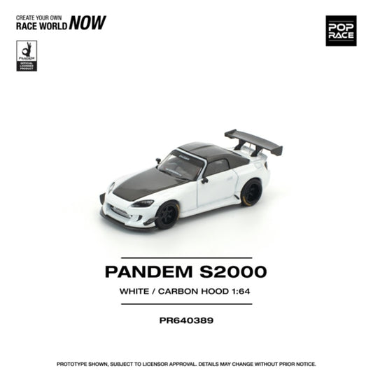 PRE ORDER STOCKS DUE JANUARY / FEBRUARY 2026 1:64 POP RACE PR640389 HONDA PANDEM S2000 SOFTTOP WHITE TOOLING VARIANT