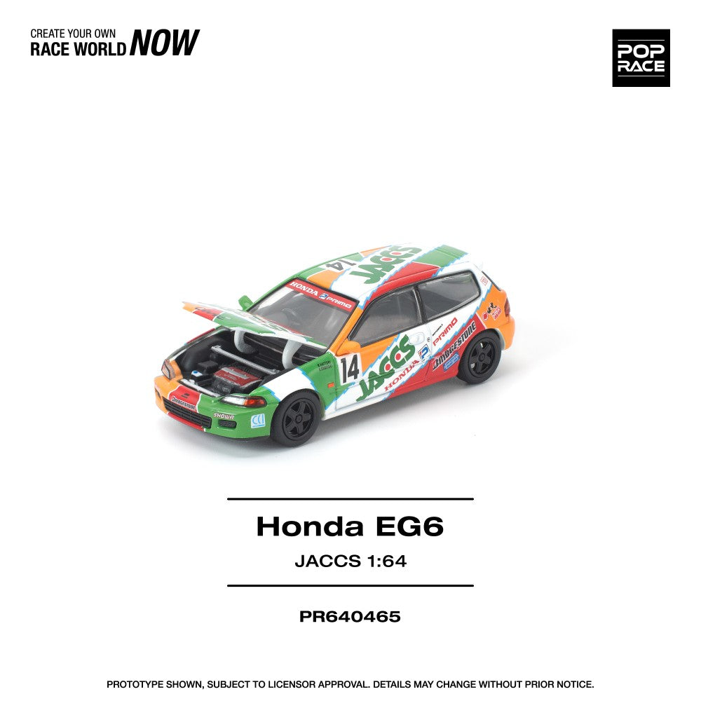 Pre-Order - 1:64 Pop Race Honda Civc (EG6) JACCS PR640465 Stocks Due Oct / Nov 2026