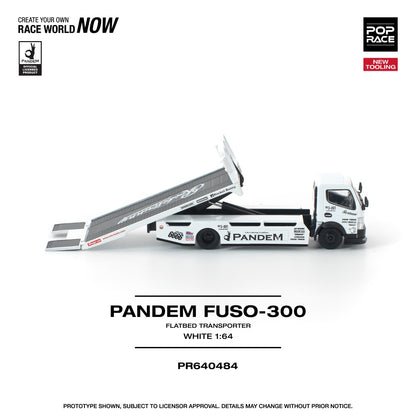 Pre-Order – Mitsubishi Pandem Fuso 300 Flatbed Transporter White New Tooling 1:64 Pop Race Model Car (PR640484) Stocks Due Oct / Nov 2026