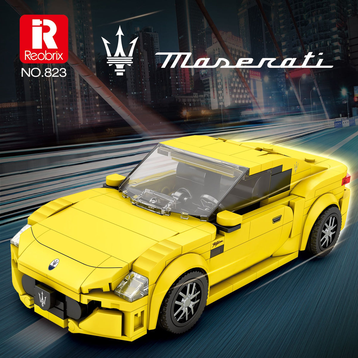 Available To Order – Maserati Granturismo Yellow (384pcs) 1:24 Reobrix Model (REO 823)