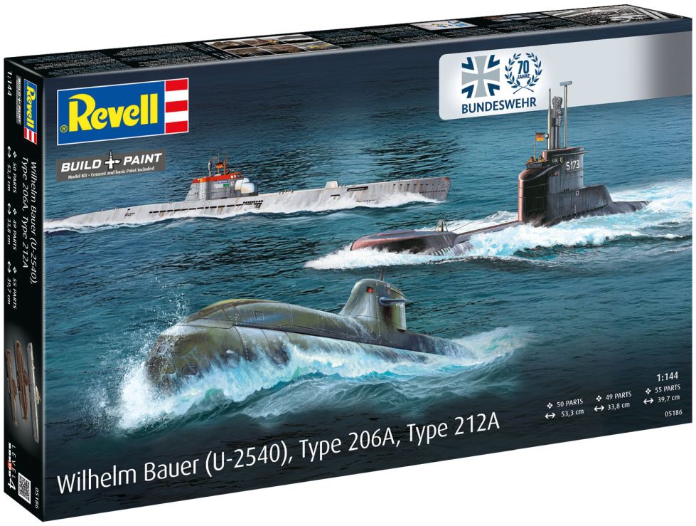 Available to Order – 70 Years Bundeswehr Wilhelm Bauer Type 206A Class2 1:144 (REV 05186)