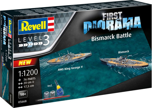 Available To Order – First Diorama Set Bismarck Battle 1:1200 (REV 05668)