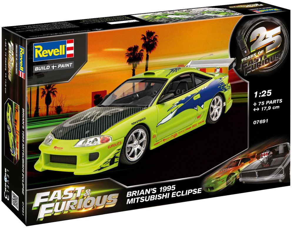 Available to Order – Brian's 1995 Mitsubishi Eclipse (Fast + Furious) 1:25 (REV 07691)