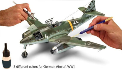 Available to Order – Model Color Set German Aircraft WWII 'Airbrush Ready' (8 x 17ml Acrylic Paints) (REV 36200)