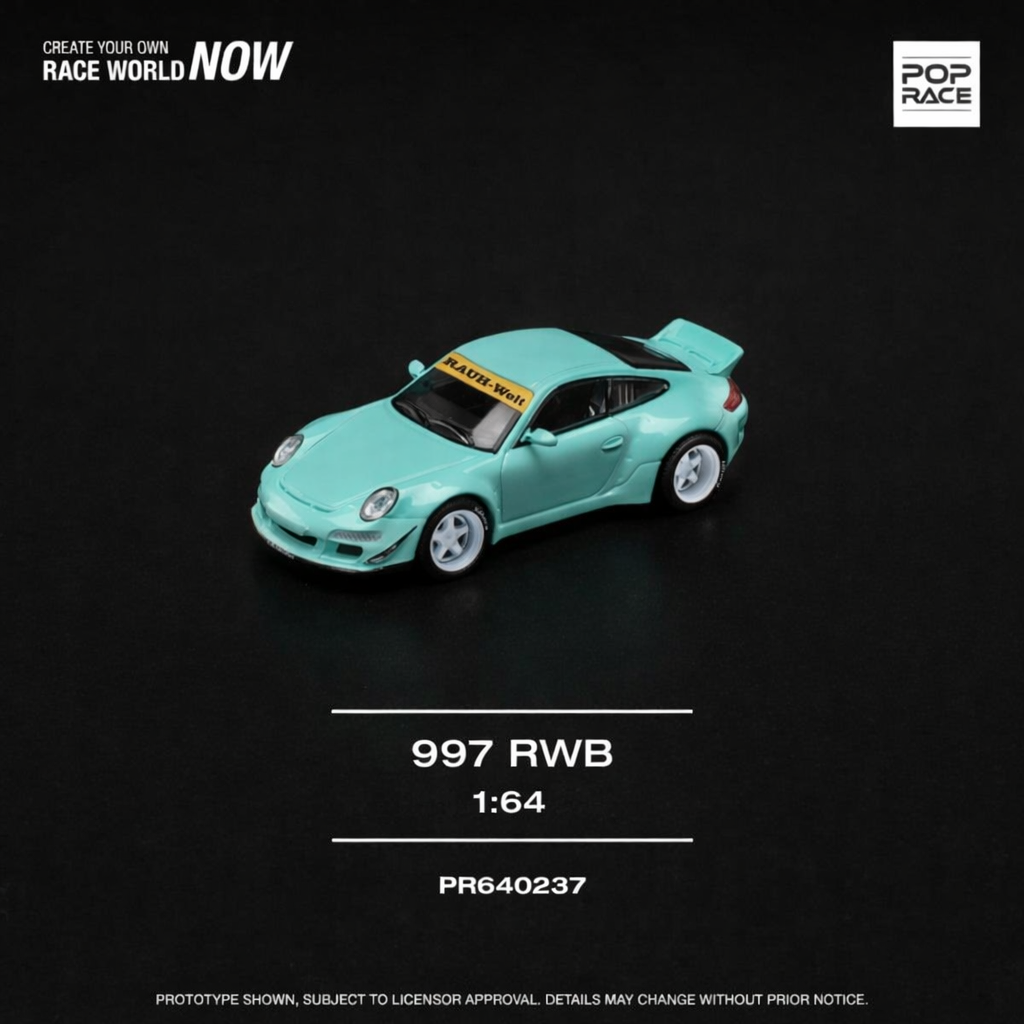 1:64 POP RACE PR640237 RWB 997 LIGHT BLUE