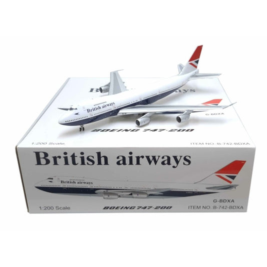 Available to Order – Britsh Airways Boeing 747-236 G-BDXA with Stand 1:200 WB Models (WB742BDXA)