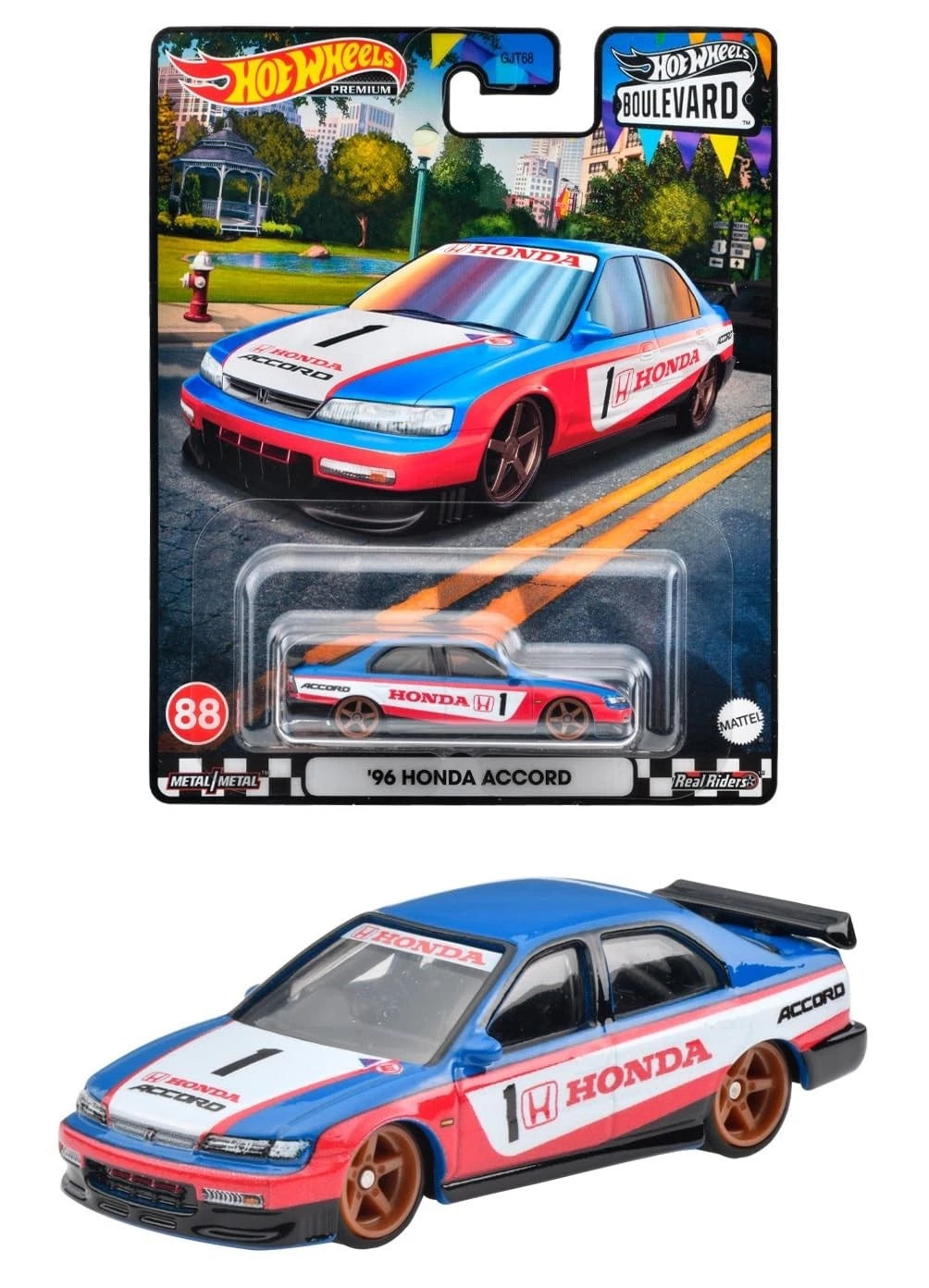 1:64 HOTWHEELS HKF27 BOULEVARD NO. 88 '96 HONDA ACCORD #1