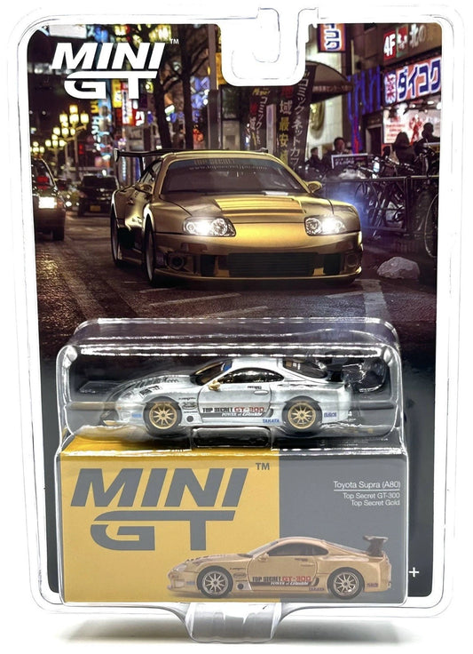 1:64 MINI GT MGT00961-BL TOYOTA SUPRA (A80) TOP SECRET GT-300 TOP SECRET GOLD (RHD) BLISTER PACKAGING - CHASE