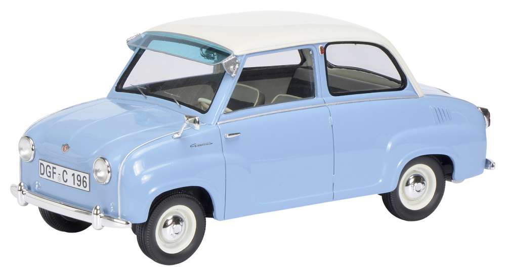 Available to Order – Goggomobil - Blue/White 1:18 Schuco Model (SHU 00096)